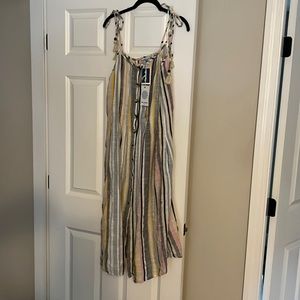 Blue Island beach linen striped dress